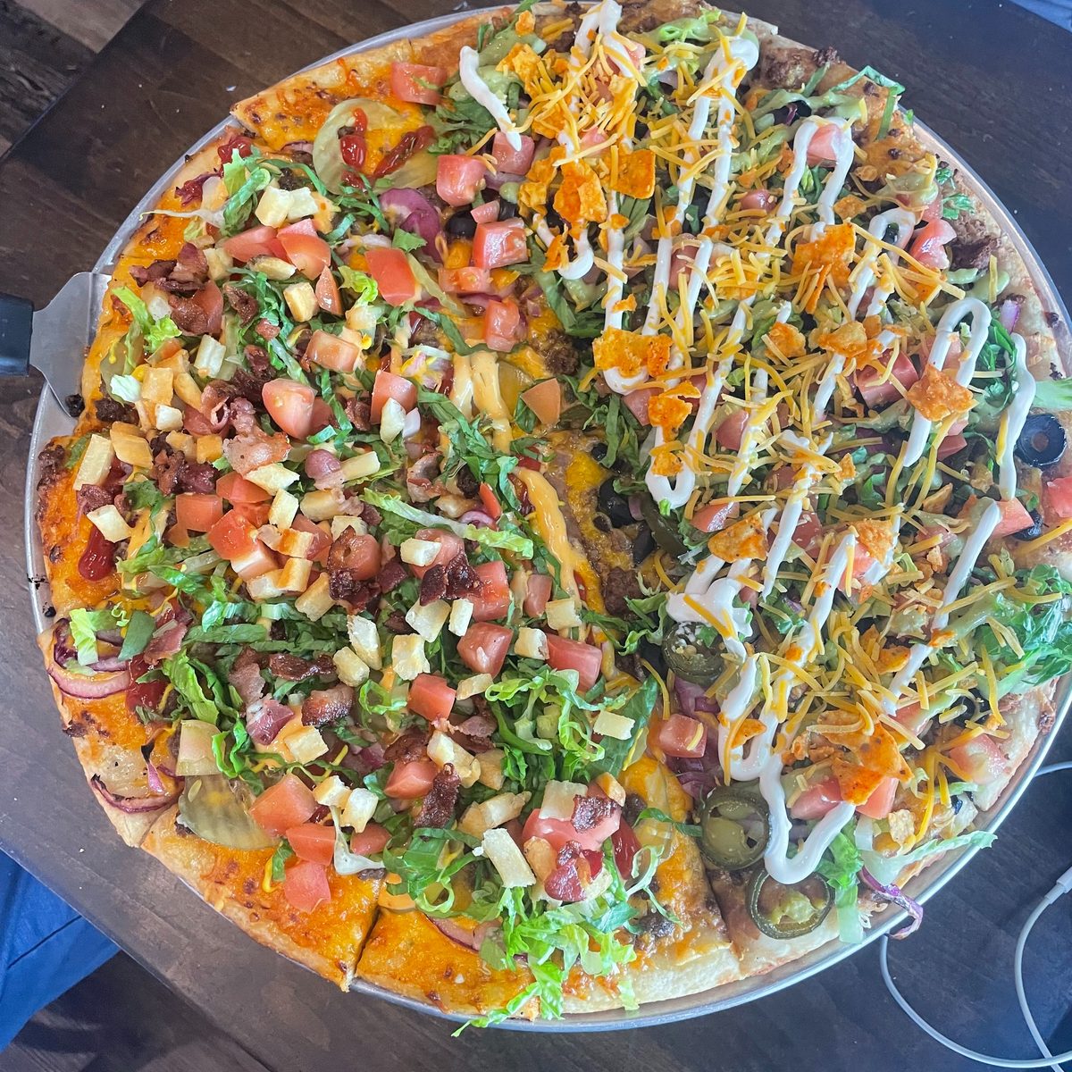 The Half Cheeseburger Half Taco Pizza