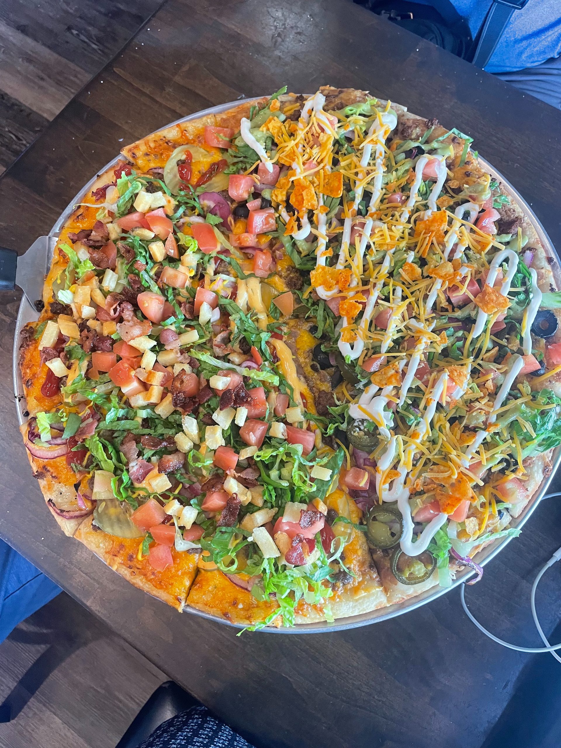 The Half Cheeseburger Half Taco Pizza